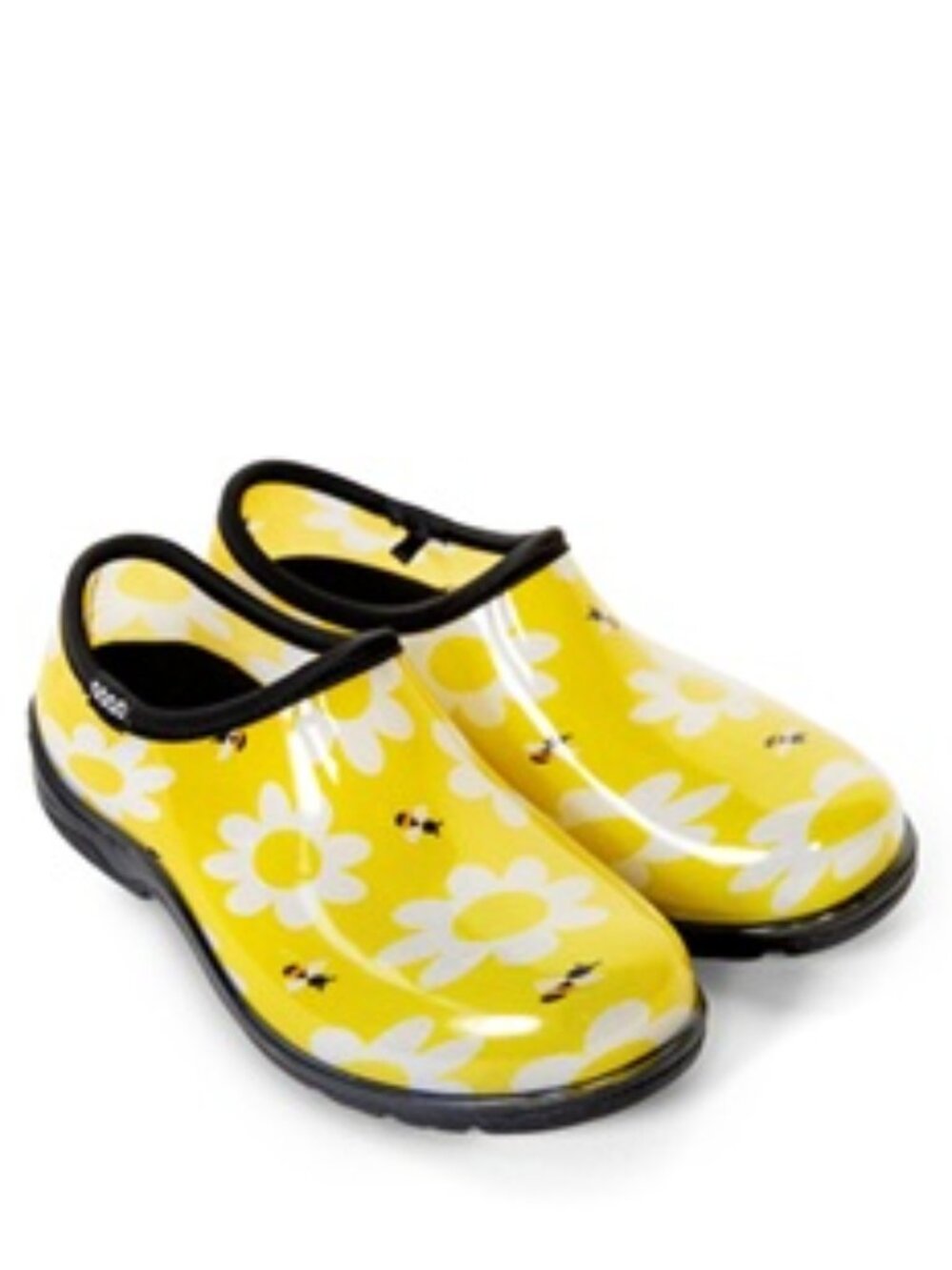 GOGO Garden Clogs Shoes Yellow Daisy Bee Print Waterproof PVC Size 8 NWT